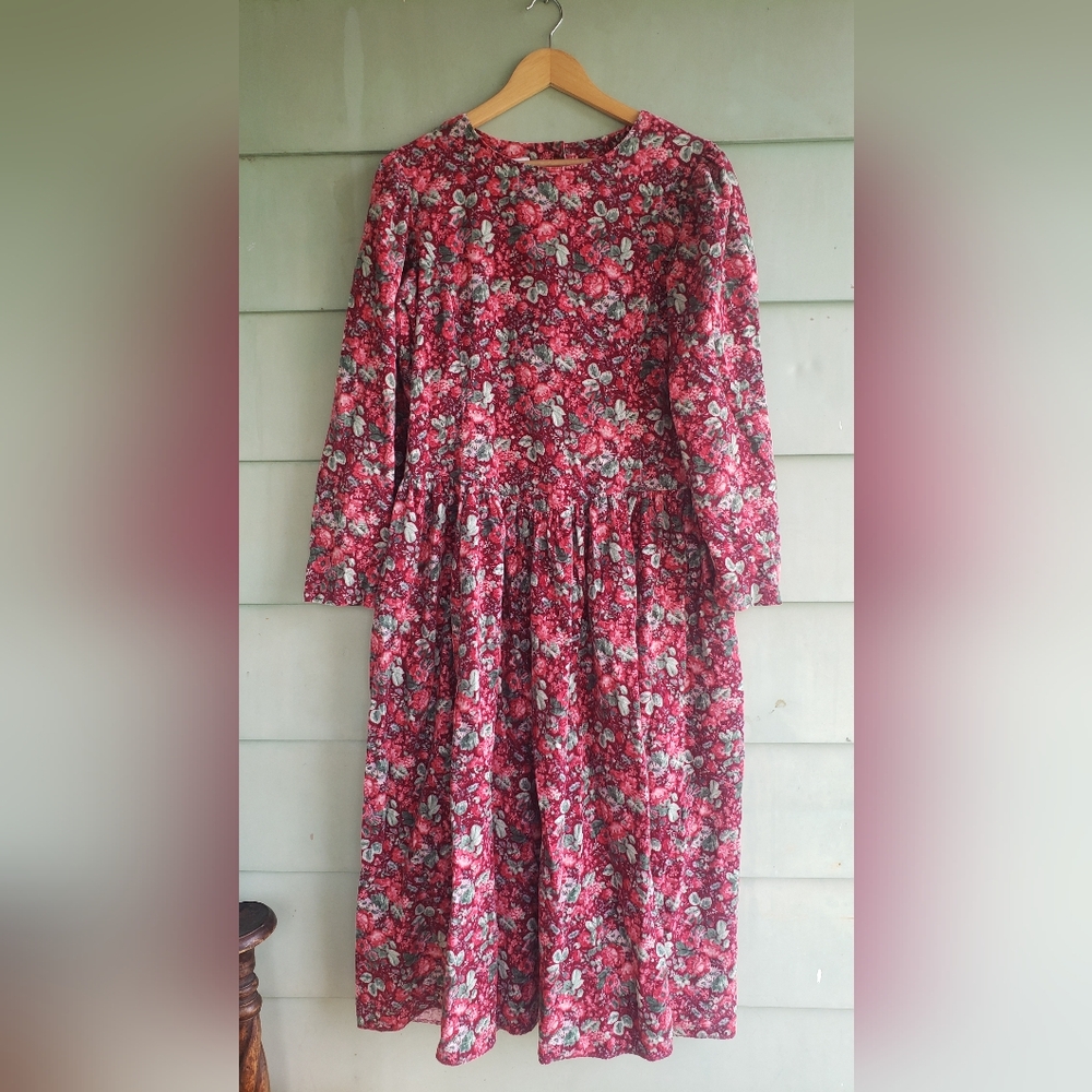 Vintage Laura Ashley Dress ~Red